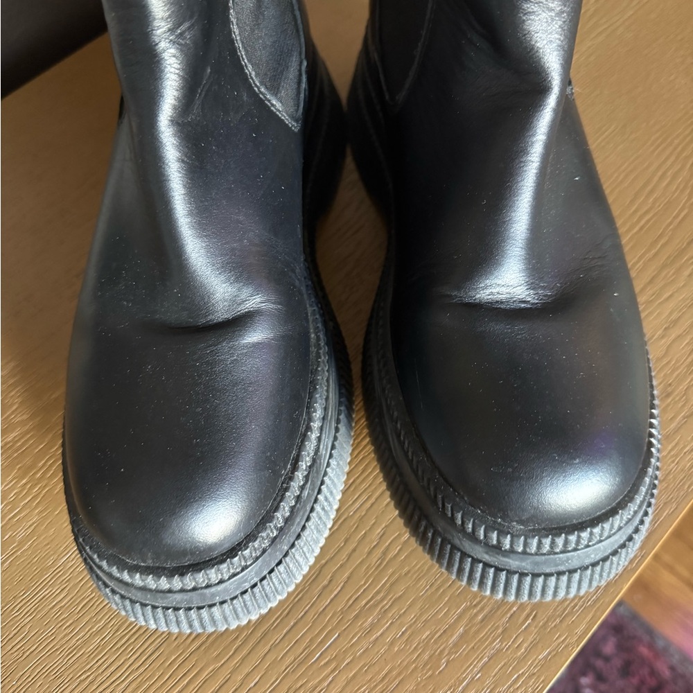 GANNI Platform Leather Boots, size 9 - Picture 4 of 4